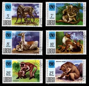 LIBERIA Scott 571-576 Used CTO Wildlife set