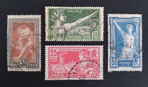 France 1924 Olympic games full set SC 198 - 201 used, condition as seen