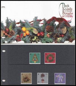 ISLE OF MAN - 1998 CHRISTMAS BOUGHS OF HOLLY PRESENTATION PACK (5-STAMPS MNH)