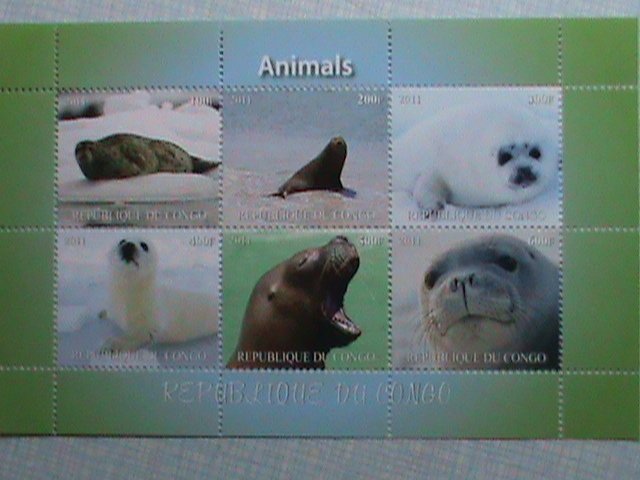 CONGO STAMP-2011 WORLD LOVELY SEA LIONS- MNH STAMP SHEET-VERY FINE