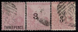 SOUTH AFRICA - COGH QV SG35, 37-38, 3d on 4d SURCH selection, USED. Cat £18.