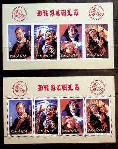 ROMANIA Sc 4638 NH PERF+IMPERF MINISHEETS OF 2004 - DRACULA