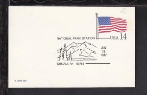 National Park Station,Denali,AK 1987 Cancel Cover BIN 