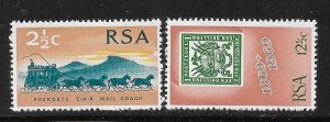 South Africa 1969 Centenary of Postage stamps Sc 357-358 MNH A2016