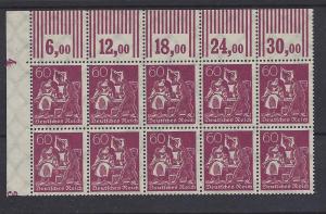 Germany, 168, Iron Workers Upper Left Block(10),**MNH**