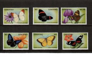 Lesotho 2001 - Butterflies - Set of 6 Stamps - Scott #1261-66 - MNH
