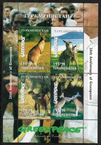 Turkmenistan MNH S/Sheet - Greenpeace - Kangaroos