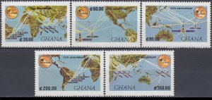 1990 Ghana 1387-1391 25 years Satellite - INTELSAT 7,50 €