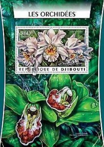 2016 Djibouti Mnh Orchids. Michel Code: 1033 / Bl.209  |  Scott Code: 973