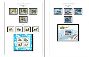 COLOR PRINTED R.S.A. TRANSKEI 1976-1994 STAMP ALBUM PAGES (34 illustrated pages)