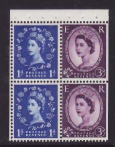 Great Britain-Sc#354f- id8-unused og hinged 1p,3p QEII pane-1965-