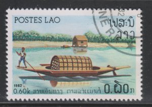 Laos 394 River Vessels 1982