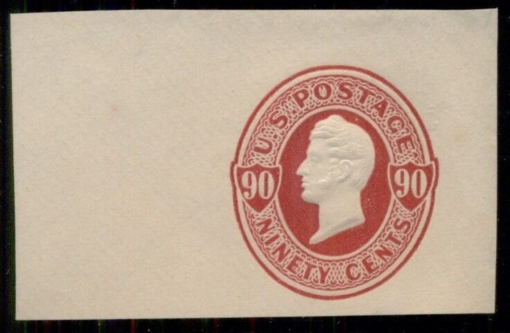 US #U107 90¢ carmine on cream, unused, VF, Scott $175.00