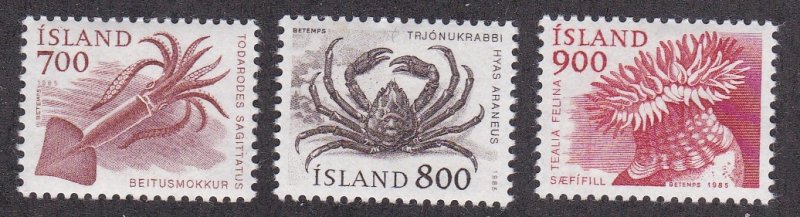 Iceland # 610-612, Marine Life, LH, 1/3 Cat.