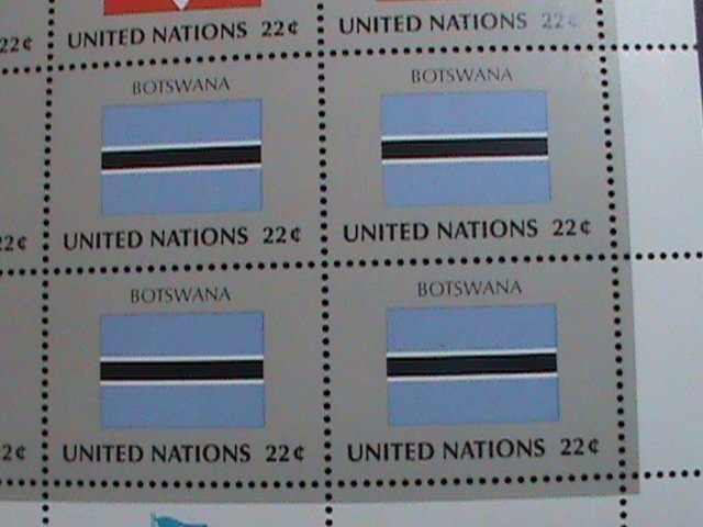 ​UNITED NATION-1986 SC#485-488 U. N. FLAGS SERIES MNH FULL SHEET- VERY FINE