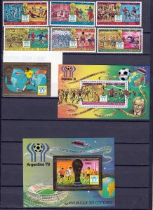 Z2925 1978 comoro islands set mh + s/s mnh #292-300 sports w/gold foils