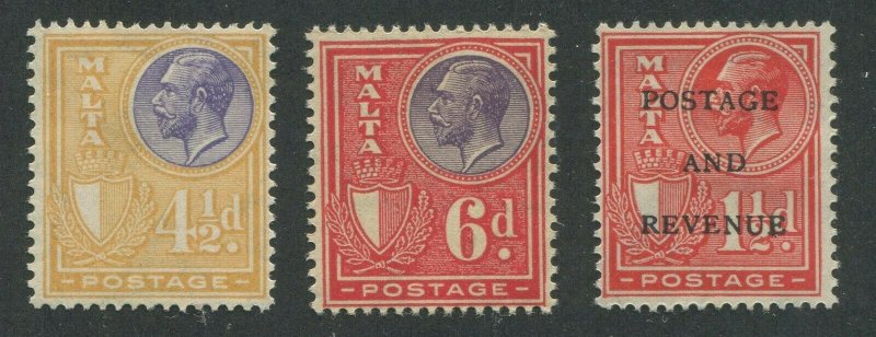 MALTA #139, 140, 153 MINT