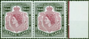 Leeward Islands 1954 $4.80 Brown-Purple & Black SG140 V,F MNH Pair