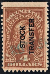 RD15 $4.00 Stock Transfer Stamp (1918) Used