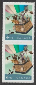 Canada B35 Community Foundation Animals Hot Air Balloon P+10 vert pair MNH 2024