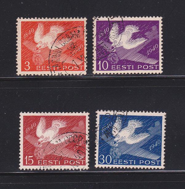 Estonia 150-153 Set U Birds, Carrier Pigeons