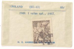 POLAND: #417 used in original H. E. Harris envelope