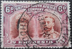 Rhodesia Double Head 6d with SELUKWE (SDC) postmark