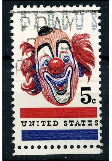 USA 1966 - Scott 1309 used - 5c, Clown, American Circus