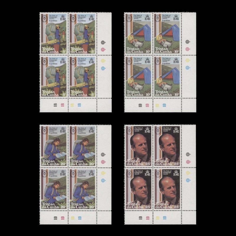 Tristan da Cunha 1981 (MNH) Duke of Edinburgh Awards Scheme plate blocks ✔️