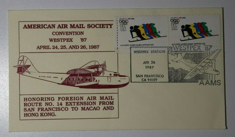 American AirMail Society  WESTPEX Sta San Francisco CA 1987  Philatelic Expo 