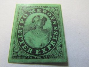 US Local Stamps 1844, Scott # 117L2 Pomeroy's Letter Express 5c MH OG,