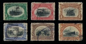 GENUINE SCOTT #294 295 296 297 298 299 USED F-VF PAN-AMERICAN EXPO COMPLETE SET