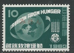 Japan # 782  FAO Freedom from Hunger MIHON overprint   (1) Mint NH