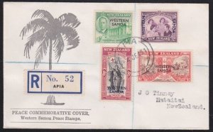 SAMOA 1946 Peace set on registered FDC ex Apia.............................B3576