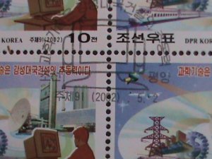 ​KOREA-2002 SC#4222 SCIENCE & TECHNOLOGY FANCY CANCEL BLOCK- OG VERY FINE