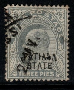 INDIA-PATIALA SG35 1903 3p PALE GREY USED