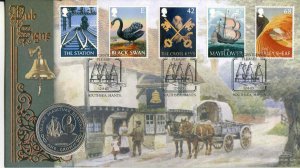 2003 Benham Pub Signs Cover with Isle Of Man 1 Crown Coin 