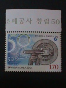 ​KOREA-2001- SC#2062-50TH MINTING & SECURITY PRINTING CORP:-MNH-HARD TO FIND