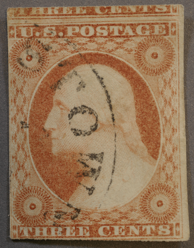 United States #11 Washington Used Type I Jumbo Selvedge into Adjoining Stamp