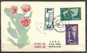 Israel 1957 Flowers Day Haifa Used Registered Cover Slogan Cancel