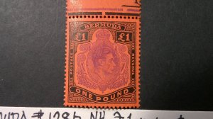 Bermuda 1943 Scott# 128b Mint NH XF High-Value Variety (Salmon Paper)