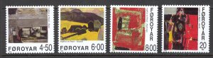 Faroe Islands Sc# 364-367 MNH 1999 4.50k-20k Paintings of Ingalvur av Reyni