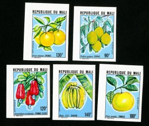 Mali Stamps # 340-44 NH Fruit Topical Imperforate Lot