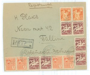 Lithuania 319 Registered + back stamped