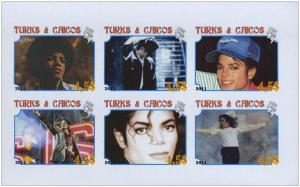 TURKS CAICOS SHEET IMPERF CINDERELLA MICHAEL JACKSON