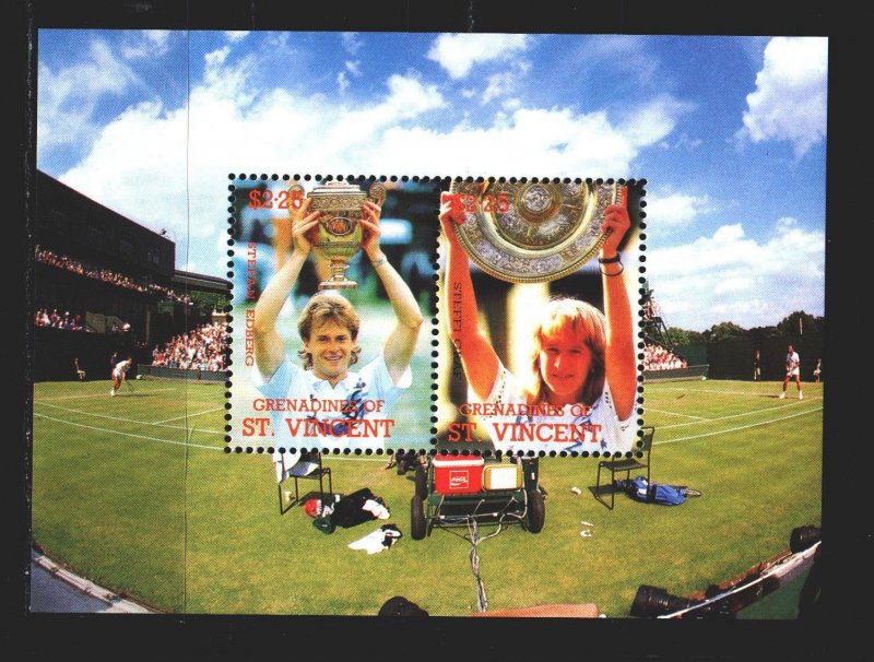 Saint Vincent and the Grenadines. 1988. bl37. Tennis. MNH.