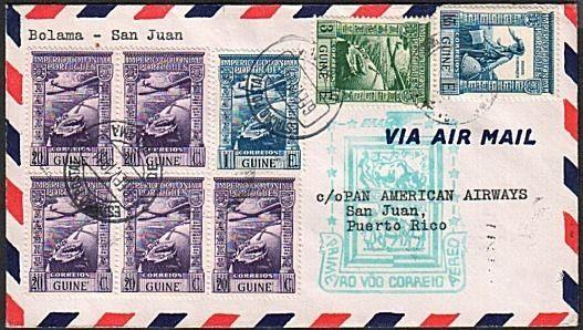 PORTUGUESE GUINEA 1941 first flight cover to Puerto Rico...................17837