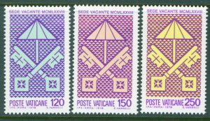 VATICAN Scott 635-637 MNH** 1978 Sede Vacante set