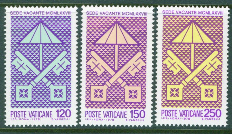 VATICAN Scott 635-637 MNH** 1978 Sede Vacante set