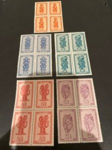 Ruanda-Urundi sc 90-94 MNH blocks of 4